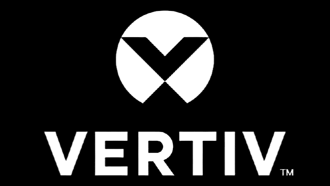 Vertiv logo, data center power and cooling infrastructure provider